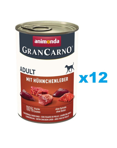 ANIMONDA Gran Carno Adult with Chicken liver 12x400 g z wątróbką kurczaka dla dorosłych psów