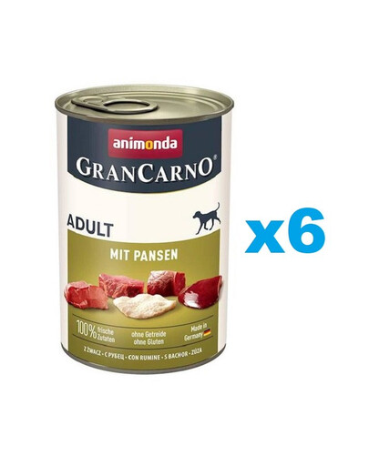 ANIMONDA GranCarno Wieprzowina ze żwaczem dla psa 6x400 g