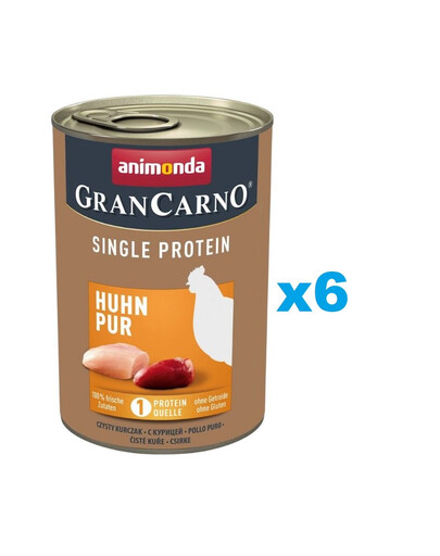 ANIMONDA Gran Carno Single Protein Adult Chicken Pur 6x400 g kurczak dla dorosłych psów