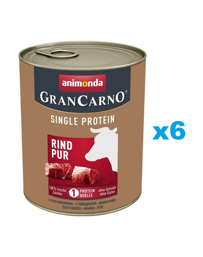 ANIMONDA Gran Carno Single Protein Adult Beef pur 6x800 g wołowina dla dorosłych psów