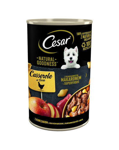 CESAR Karma mokra w sosie dla psa w sosie 24x400g z kurczak, marchewka, makron