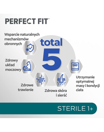 Sterile 1+ Bogata w kurczaka 3x2,8 kg sucha karma pełnoporcjowa dla dorosłych sterylizowanych kotów