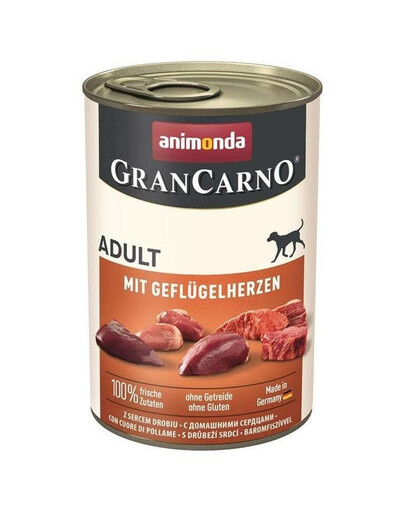 GranCarno Adult with Poultry hearts 400 g z sercami drobiowymi dla dorosłych psów