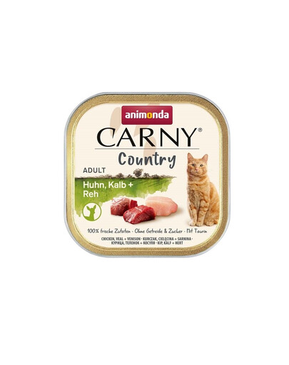 Carny Country Adult Chicken&Veal&Vension 100 g kurczak, cielęcina i wieprzowina dla dorosłych kotów