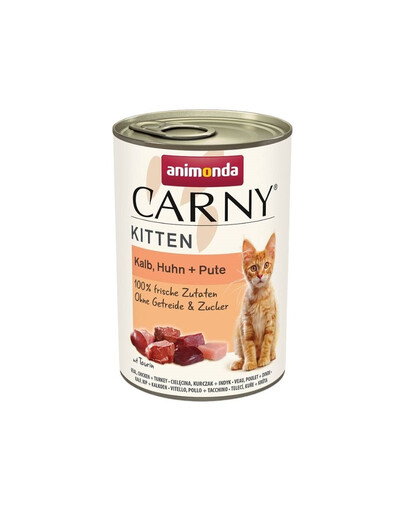 Carny Kitten Veal&Chicken&Turkey 400 g cielęcina, kurczak i indyk dla kociąt