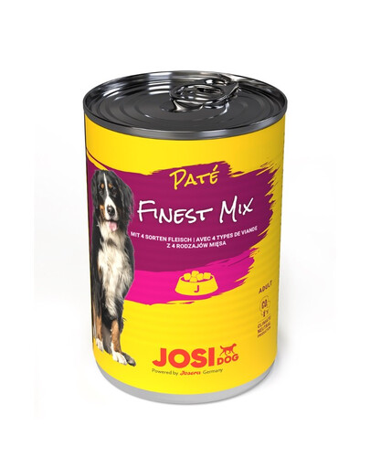 JosiDog Finest Mix Pate pasztet 4 rodzaje mięsa 400 g dla dorosłych psów