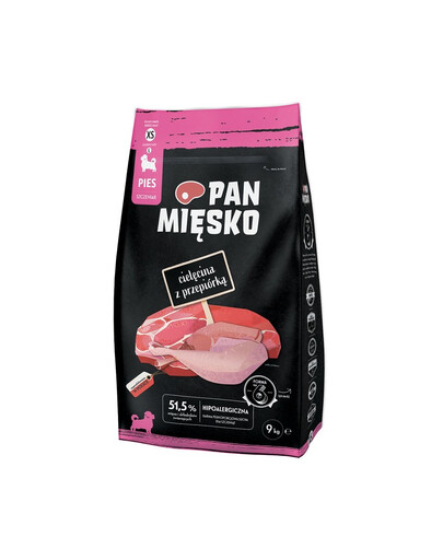 PAN MIĘSKO sucha karma Cielęcina z przepiórką dla szczeniąt 3 kg