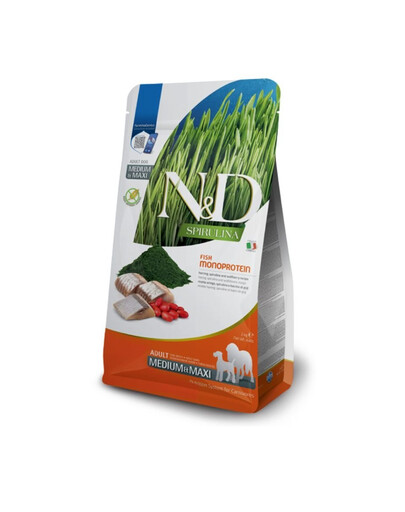 N&D Spirulina Adult Medium&Maxi Herring & Wolfberry 7 kg