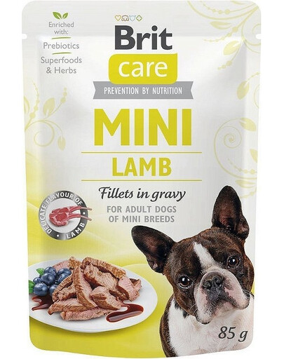 BRIT CARE Mini Adult Pouch Lamb 24x85 g - karma mokra dla dorosłych psów małych ras.