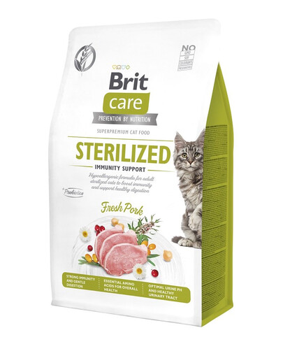 BRIT CARE Grain-Free Sterilized Immunity 0.4 kg hypoalergiczna karma dla dorosłych sterylizowanych kotów