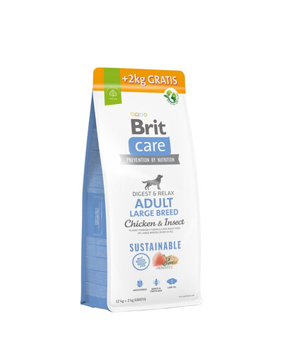 Care Dog Sustainable Adult Large Breed Chicken & Insect karma dla dorosłych psów dużych ras z kurczakiem i insektami 12kg 12+2 kg GRATIS