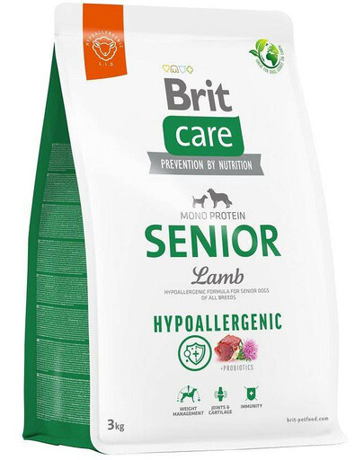 BRIT CARE Hypoallergenic Senior Lamb 3kg dla starszych  psów z jagnięciną