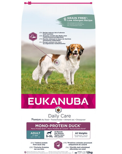 EUKANUBA Daily Care S-XL Adult Kaczka 12 kg - sucha karma dla dorosłych psów