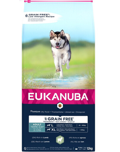 EUKANUBA Grain Free L Adult 12 kg - sucha karma dla dorosłych psów dużych ras z jagnięciną