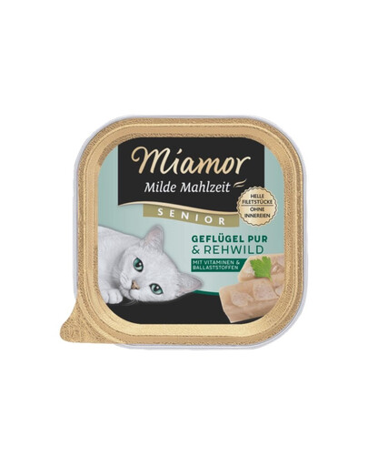 MIAMOR Milde Mahlzeit Senior Poultry Pure&Roe deer 100g Drób i dziczyzna Mokra karma dla starszych kotów