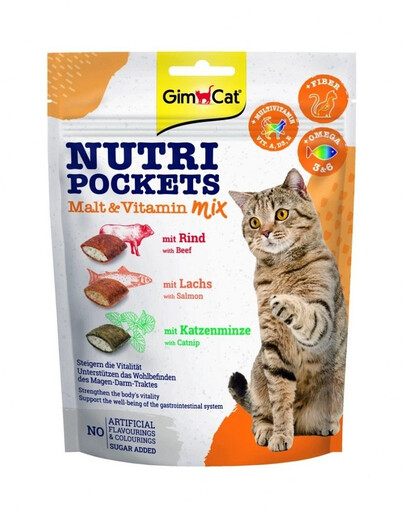 GIMCAT Nutri Pockets Malt&Vitamin mix przysmak słodowo-witaminowy 150 g