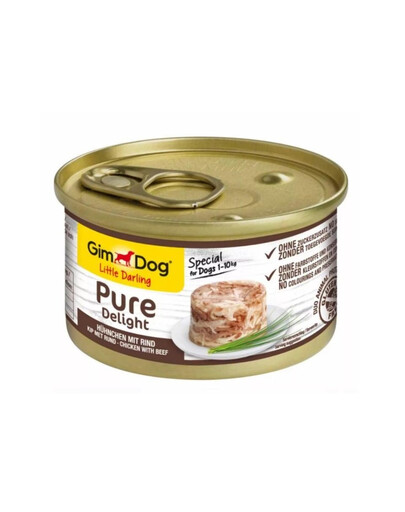 GIMDOG Pure Delight Chicken&Beef kurczak i wołowina dla psów małych ras 85 g