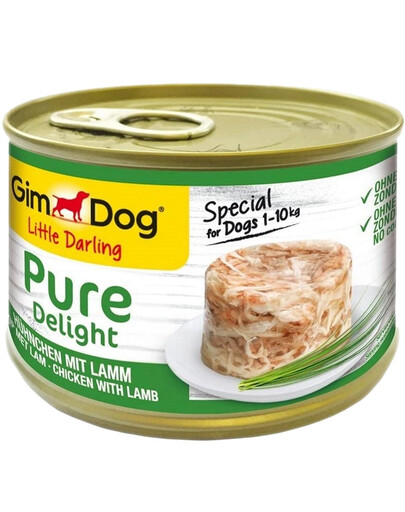 GIMDOG Pure Delight Chicken&Lamb kurczak i jagnięcina dla psów małych ras 150 g