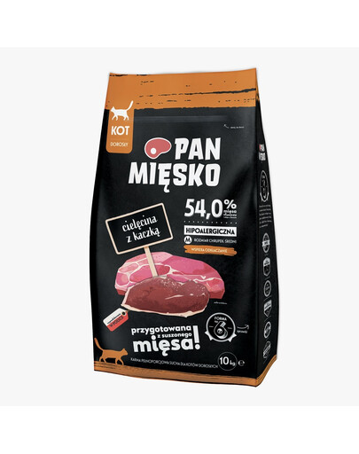 PAN MIĘSKO sucha karma dla psa Cielęcina z kaczką M 10kg