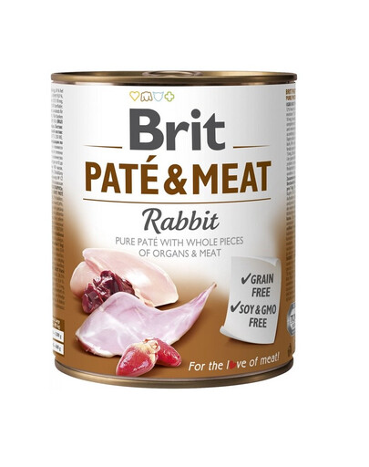 BRIT Pate&Meat rabbit pasztet 800 g mokra karma z królikiem dla psa