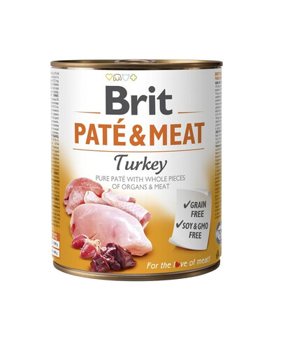 BRIT Pate&Meat turkey pasztet 800 g mokra karma z indykiem dla psa