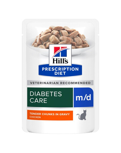 PRESCRIPTION DIET Feline m/d diabetes + weight management z kurczakiem 12x85 g w saszetkach