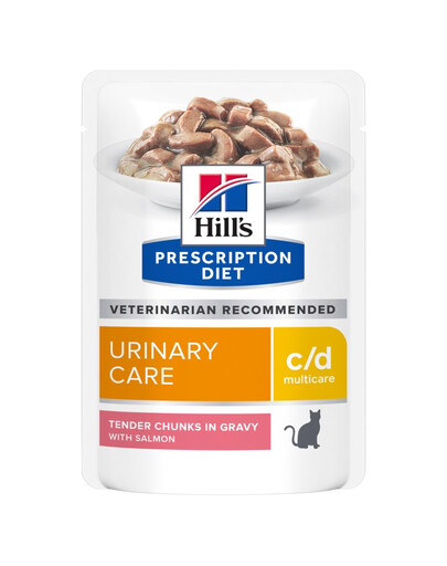 Prescription Diet Feline C/D Multicare Urinary care z łososiem 12x85g w saszetkach