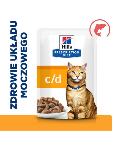 Prescription Diet Feline C/D Multicare Urinary care z łososiem 12x85g w saszetkach