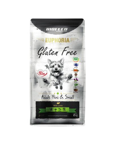 EUPHORIA Gluten Free z jagnięciną dla szczeniąt mini i małych rasy 12 kg