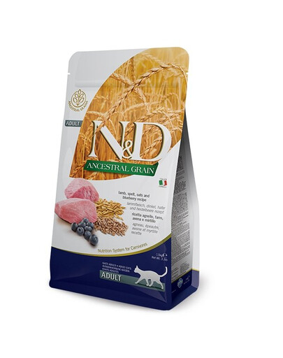 FARMINA N&D Low Grain Cat Adult Lamb & Blueberry 10 kg