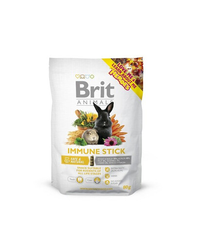 BRIT ANIMALS Immune Stick 80g zdrowy przysmak dla gryzoni i królików