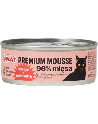 APPETIT PREMIUM Mousse z wołowiną dla kota 85 g