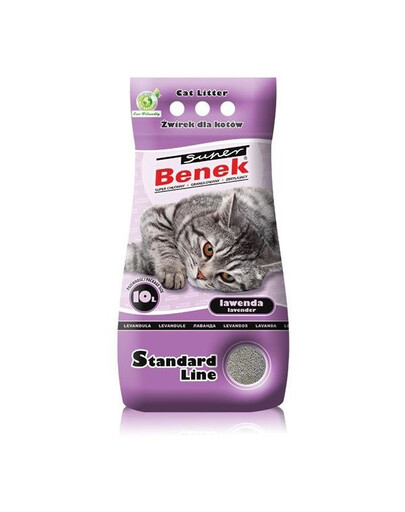 Certech Super Benek Standard Line Lavender 10 l - gruboziarnisty żwirek dla kotów o zapachu lawendy 10l
