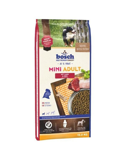 Bosch Mini Adult Lamb & Rice 15 kg - sucha karma dla dorosłych psów ras małych jagnięcina i ryż 15kg