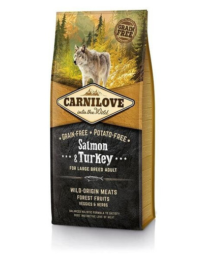 Carnilove Salmon & Turkey For Large Breed Adult 12 kg - sucha karma dla dorosłych psów ras dużych z łososiem i indykiem 12kg