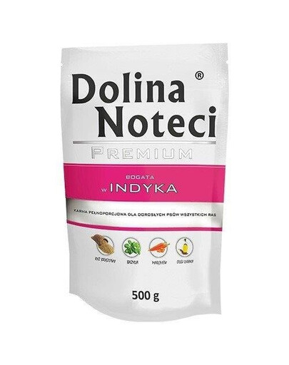 Dolina Noteci Premium Bogata w Indyka saszetka 500 g  - karma mokra dla psa 500g