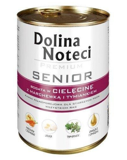 Dolina Noteci Premium Senior Bogata w Cielęcinę z Marchewką i Tymiankiem 400 g