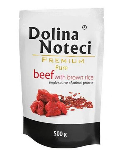 Dolina Noteci doypack pure wołowina z ryżem 500 g -karma dla psów dorosłych 500g