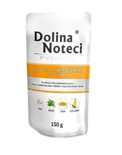 Dolina Noteci bogata w kaczkę z dynią doypack 150g - mokra karma dla psów dorosłych ras średnich i dużych 150 g