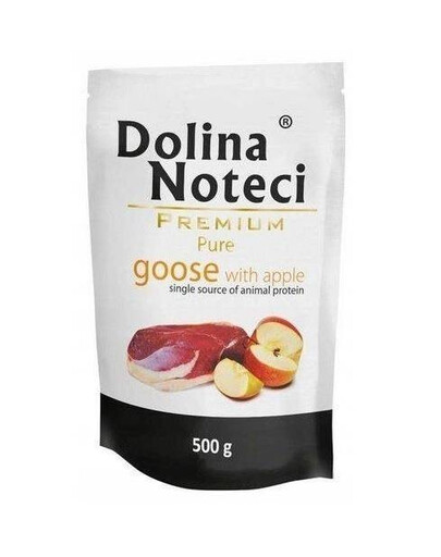 Dolina Noteci doypack pure gęś z jabłkiem 500 g - mokra karma dla psów dorosłych, 500 g