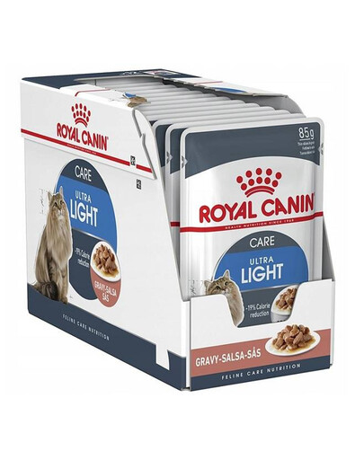 ROYAL CANIN Ultra Light w sosie 12x85g - karma mokra w sosie dla kotów dorosłych z tendencją do nadwagi