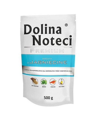 Dolina Noteci Premium Bogata w Jagnięcinę saszetka 500 g  - karma mokra dla psa 500g