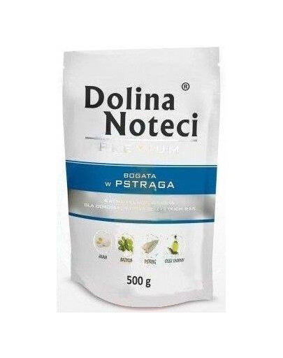 Dolina Noteci Premium Bogata w Pstrąga saszetka 500 g  - karma mokra dla psa 500g