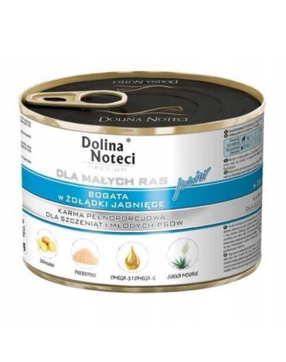 Dolina Noteci Premium Junior 185g - karma dla młodych psów małych ras bogata w żołądki jagnięce