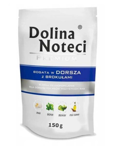 Dolina Noteci bogat.w dorsza z brokułami 150g - mokra karma dla psów dorosłych