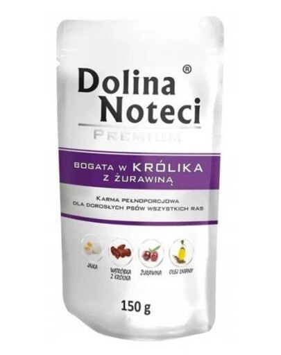 Dolina Noteci bogata w królika z żurawiną 150g - mokra karma dla psów dorosłych 150 g