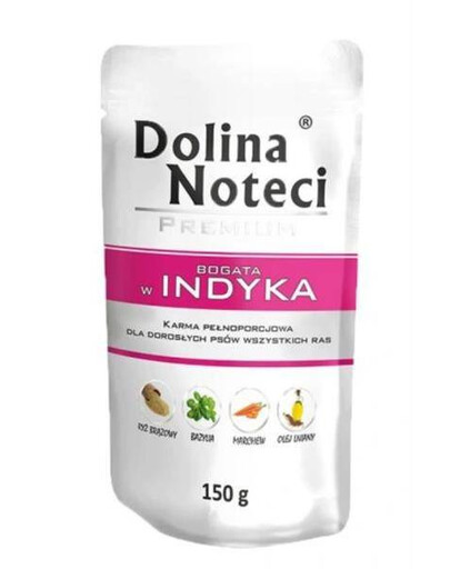 Dolina Noteci bogata w indyka 150g - mokra karma dla psów dorosłych