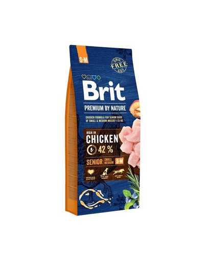 Brit Premium By Nature Senior Small/Medium Chicken 15 kg - sucha karma dla starszych psów rasy małej i średniej z kurczakiem 15kg