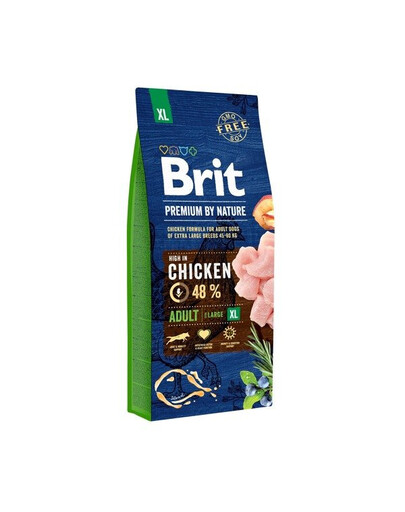 Brit Premium By Nature Adult Extra Large Chicken 15 kg - sucha karma dla dorosłych psów rasy olbrzymiej z kurczakiem 15kg