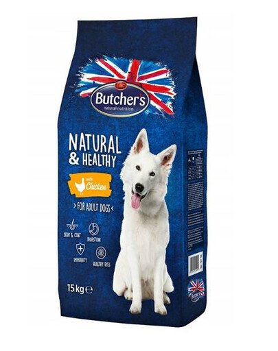 Butcher's Natural&Healthy Dog Dry z Kurczakiem 15 kg - sucha karma dla psów z kurczakiem 15kg